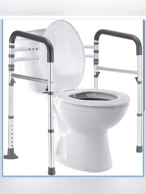 NIB Adjustable Toilet Support Rails - Comfort & Safety for Seniors